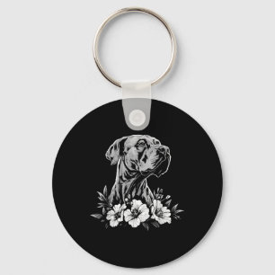 Retro Tattoo Style Great Dane Dog Lover Key Ring