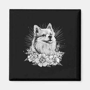 Retro Tattoo Style Keeshond Dog Lover Magnet