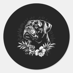 Retro Tattoo Style Mastiff Dog Lover  Classic Round Sticker