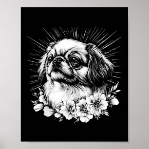 Retro Tattoo Style Pekingese Dog Lover Poster