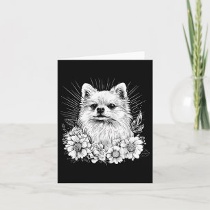 Retro Tattoo Style Pomeranian Dog Lover Card