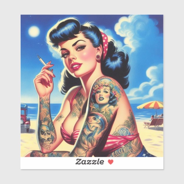 Retro Tattooed Bikini Summer Pin-up (Sheet)