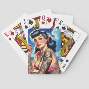 Retro Tattooed Bikini Summer Pin-up Playing Cards