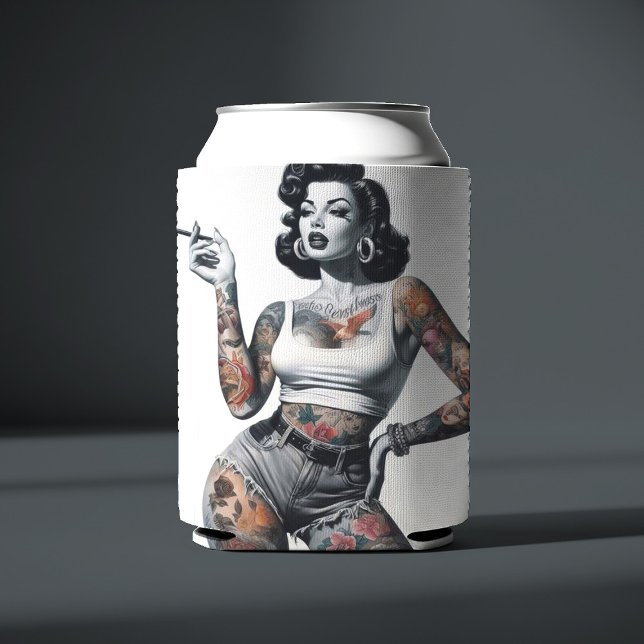 Retro Tattooed Girl Can Cooler (Creator Uploaded)