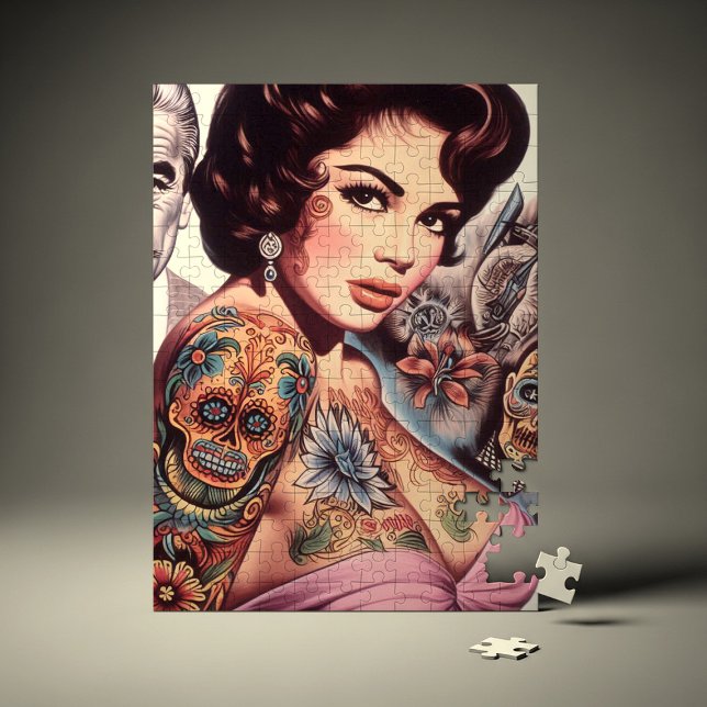 Retro Tattooed Pin-up Jigsaw Puzzle (Creator Uploaded)