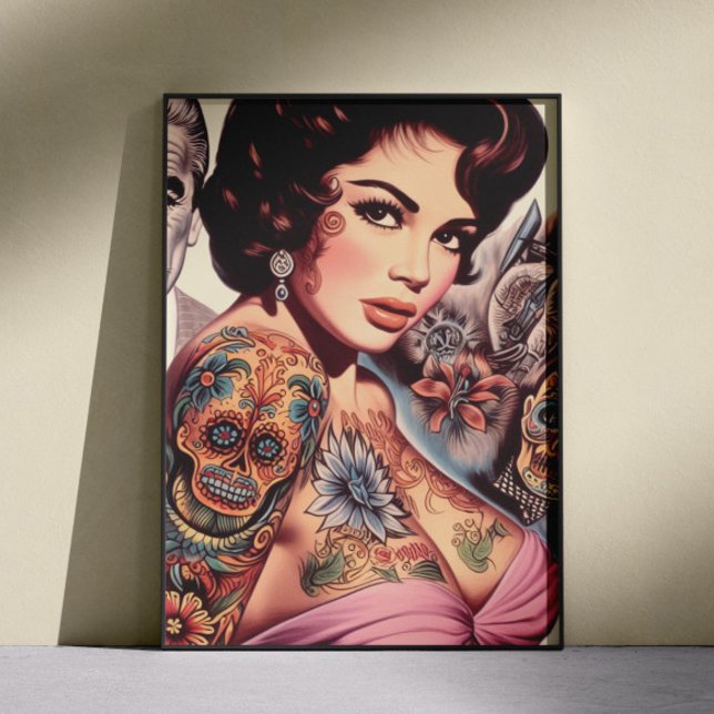 Retro Tattooed Pin-up Poster (Creator Uploaded)