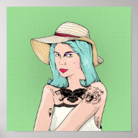 Retro tattooed Woman