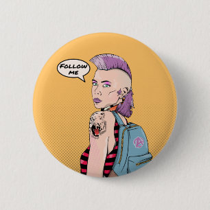 Retro tattoos poster 6 cm round badge