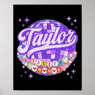 Retro Taylor First Name Personalised Friendship Br Poster