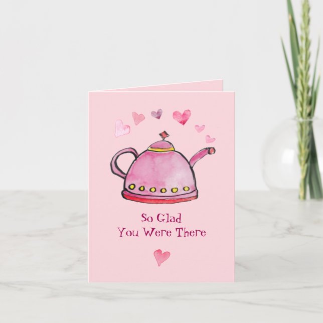 Retro Tea Party Galentines Ladies Lunch Thank You Card (Front)