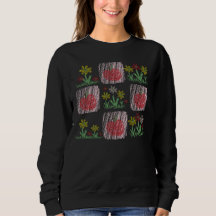 Retro Teacher Chalkboard Grid Apple and Flowers