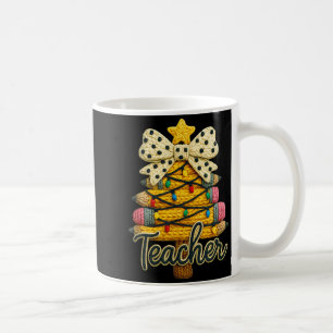 Retro Teacher Christmas, Funny Coquette Bow Gift S Coffee Mug