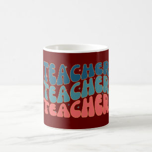 Retro Teacher Colourful School Teacher Coffee Mug