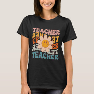 Retro Teacher Daisy Colourful - Elementary School T-Shirt