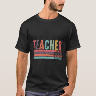 Retro Teacher Gifts Believer Motivator Innovator E T-Shirt