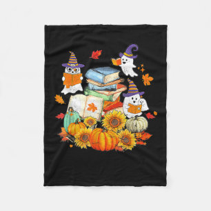 Retro Teacher Halloween Ghost Read More Books Teac Fleece Blanket