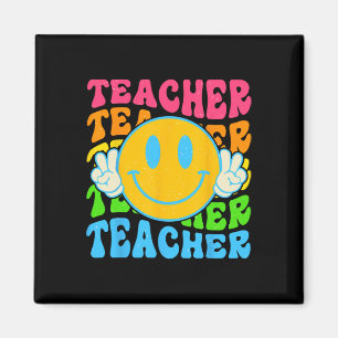 Retro Teacher Happy Smile Face - Elementary School Magnet