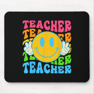 Retro Teacher Happy Smile Face - Elementary School Mouse Pad