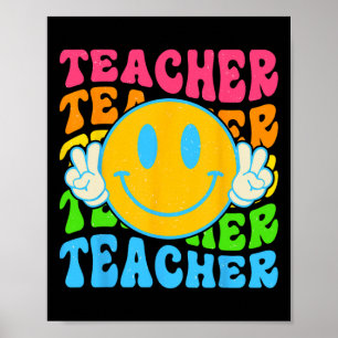 Retro Teacher Happy Smile Face - Elementary School Poster