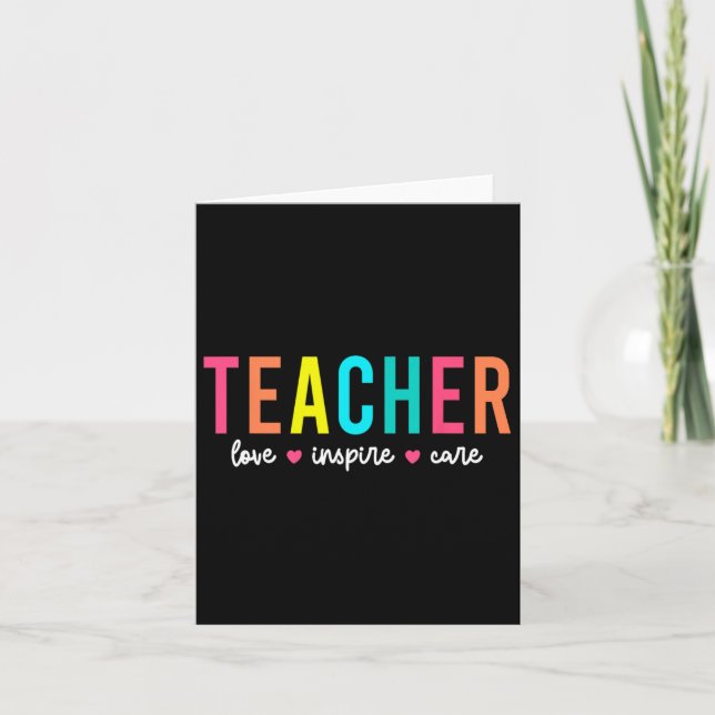 Retro Teacher Inspirational Back To School Costume Card (Front)