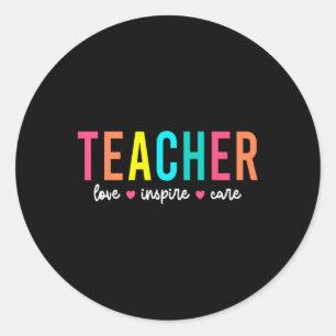 Retro Teacher Inspirational Back To School Costume Classic Round Sticker