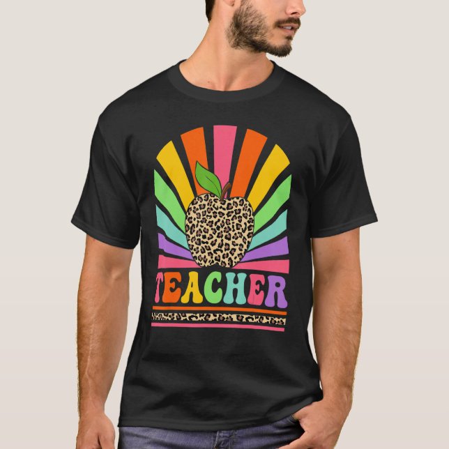 Retro Teacher Inspirational Colorful Back To Schoo T-Shirt (Front)