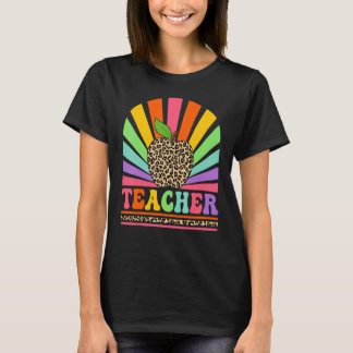 Retro Teacher Inspirational Colorful Back To Schoo T-Shirt
