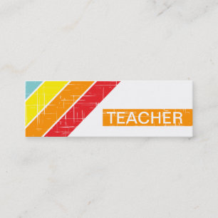 retro TEACHER Mini Business Card
