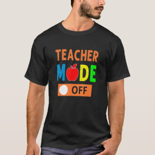 Retro Teacher Mode Off Tie Dye Leopard Last Day Of T-Shirt