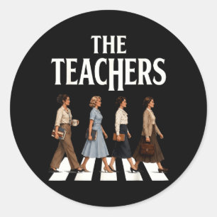 Retro Teacher Rock Music Lover The Teachers Funny Classic Round Sticker