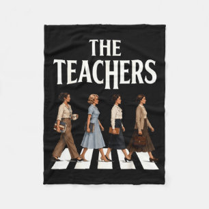 Retro Teacher Rock Music Lover The Teachers Funny Fleece Blanket