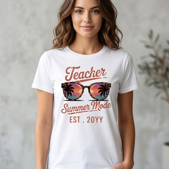 Retro Teacher Summer Mode Custom Text  Tri-Blend Shirt (Creator Uploaded)