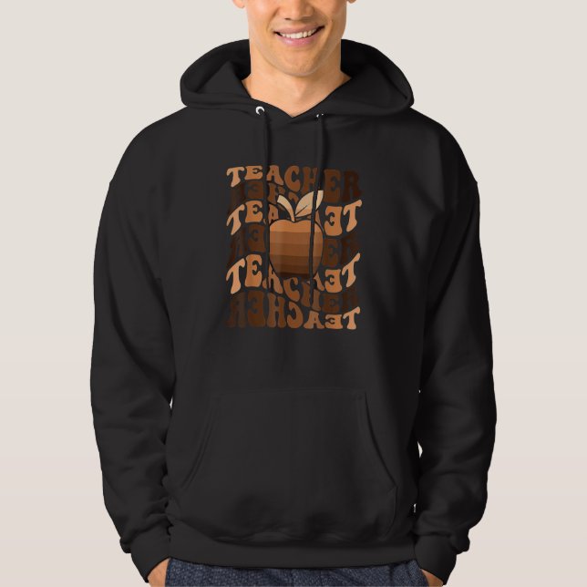 Retro Teachers Black History Month Daisy Melanin C Hoodie (Front)