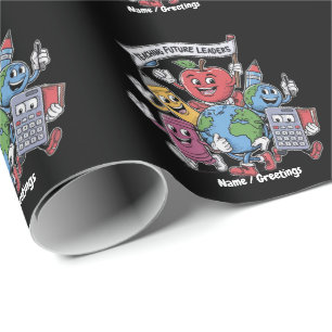 Retro Teaching Future Leaders Back to School Wrapping Paper