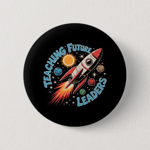Retro Teaching Future Leaders Fun Back To School T 6 Cm Round Badge