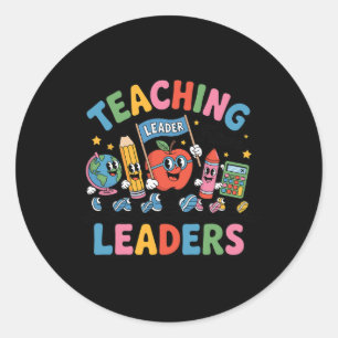 Retro Teaching Future Leaders Fun Back To School T Classic Round Sticker