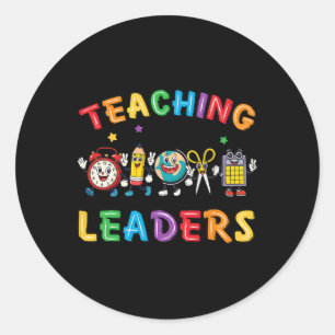 Retro Teaching Future Leaders Groovy Teacher Back Classic Round Sticker