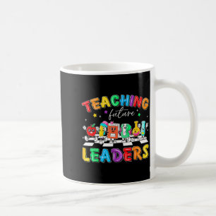 Retro Teaching Future Leaders Groovy Teacher Back  Coffee Mug