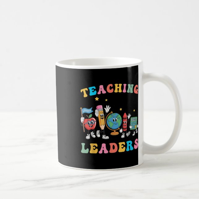 Retro Teaching Future Leaders Groovy Teacher Back  Coffee Mug (Right)