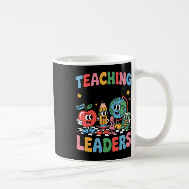 Retro Teaching Future Leaders Groovy Teacher Back  Coffee Mug (Right)