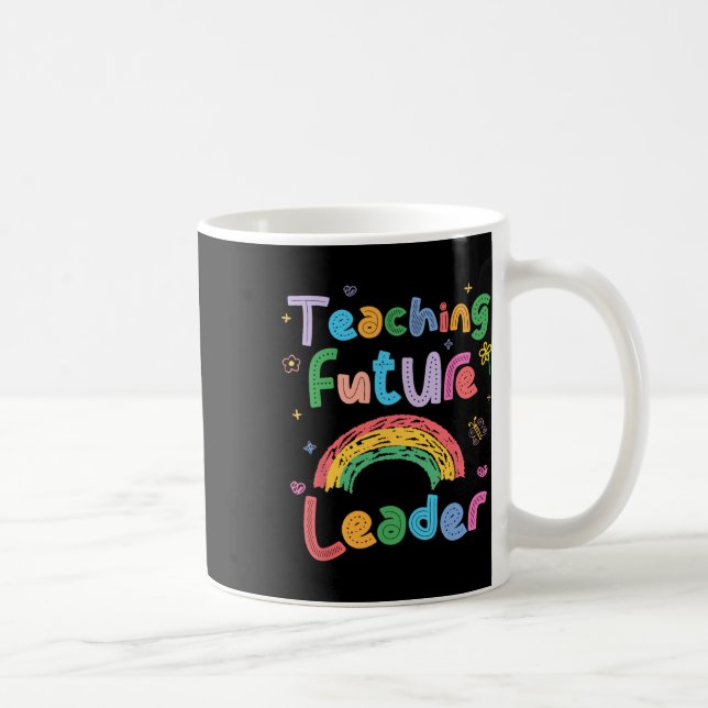 Retro Teaching Future Leaders Groovy Teacher Back  Coffee Mug (Right)