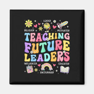 Retro Teaching Future Leaders Groovy Teacher Back Magnet