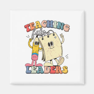 Retro Teaching Future Leaders Groovy Teacher Back Magnet