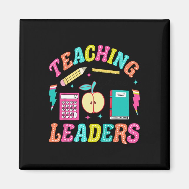 Retro Teaching Future Leaders Groovy Teacher Back  Magnet (Front)