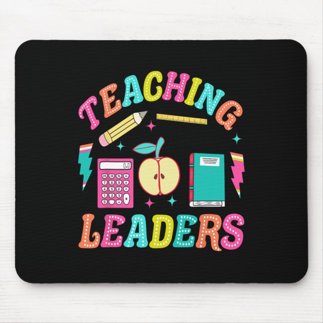 Retro Teaching Future Leaders Groovy Teacher Back  Mouse Pad (Front)