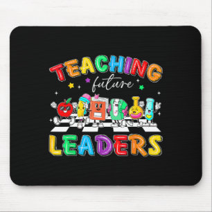 Retro Teaching Future Leaders Groovy Teacher Back  Mouse Pad