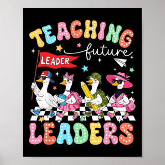 Retro Teaching Future Leaders Groovy Teacher Back Poster