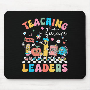 Retro Teaching Future Leaders Groovy Teacher Byck Mouse Pad