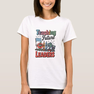 Retro Teaching Future Leaders Groovy Teacher T-Shirt