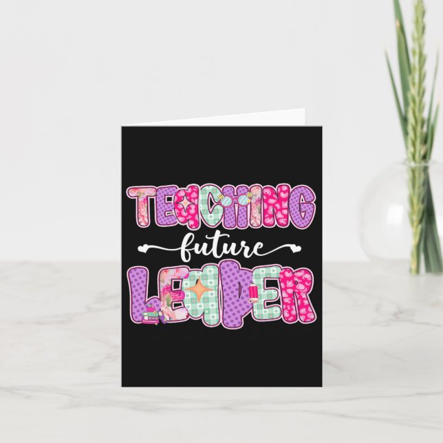 Retro Teaching Future Leaders Preppy Teacher Back  Card (Front)